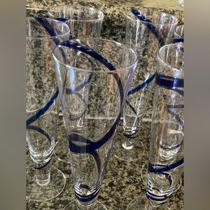 Tall Footed Beer Glass Set 6